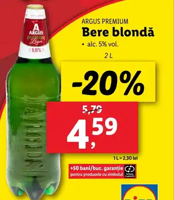 Lidl ARGUS PREMIUM Bere blondă Ofertă