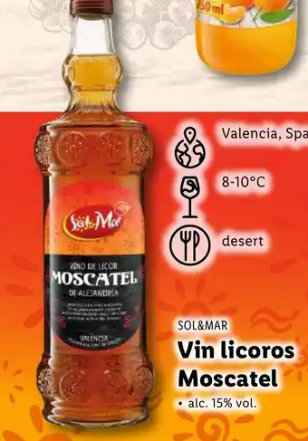Lidl SOL&MAR Vin licoros Moscatel Ofertă