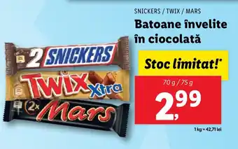SNICKERS /TWIX / MARS Batoane învelite în ciocolată