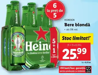 Lidl HEINEKEN Bere blondă Ofertă