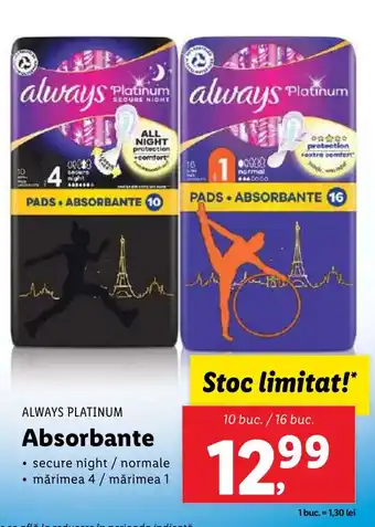Lidl ALWAYS PLATINUM Absorbante Ofertă