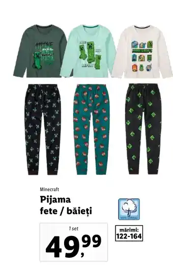 Lidl Minecraft Pijama fete / băieţi Ofertă