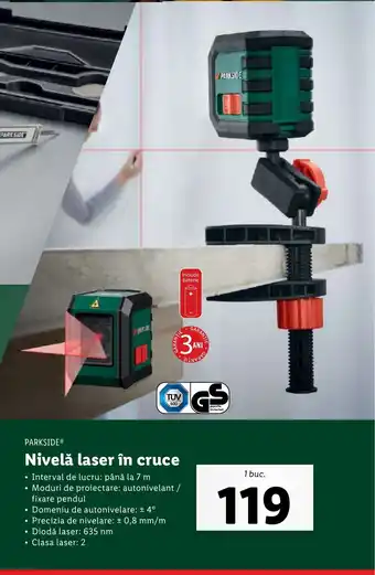 Lidl PARKSIDE Nivelă laser în cruce Ofertă