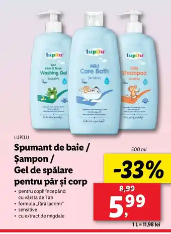 Lidl LUPILU Spumant de baie / Şampon / Gel de spălare pentru păr și corp Ofertă