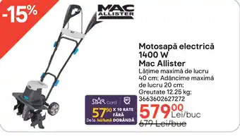 Brico Depôt Motosapă electrică 1400 W Mac Allister Ofertă
