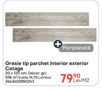 Brico Depôt Gresie tip parchet interior exterior Cotage Ofertă