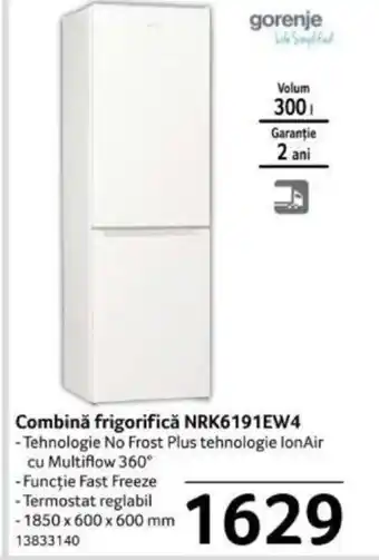Selgros Combină frigorifică NRK6191EW4 Ofertă