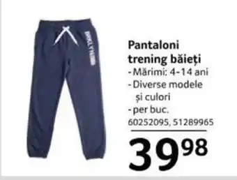 Selgros Pantaloni trening băieți Ofertă