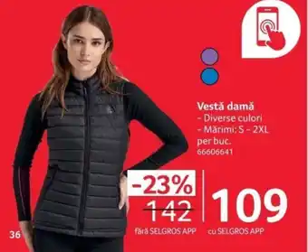 Selgros Vestă damă Ofertă
