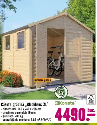 Căsuță grădină Blockhaus XL