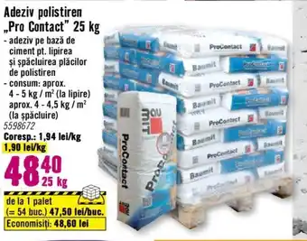 Hornbach Adeziv polistiren Pro Contact 25 kg Ofertă