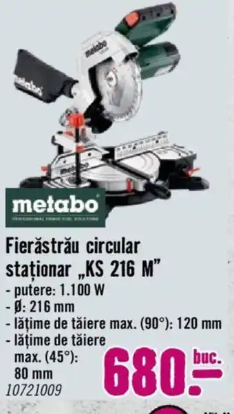 Hornbach Fierăstrău circular stationar KS 216 M Ofertă