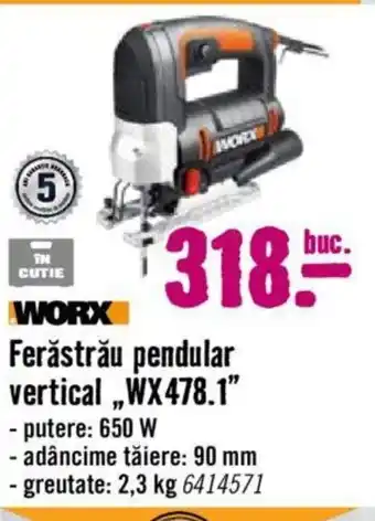 Hornbach Ferăstrău pendular vertical WX478.1 Ofertă