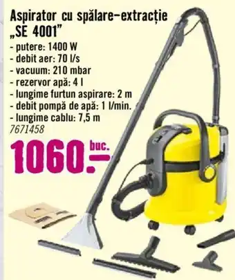 Aspirator cu spălare-extracţie SE 4001