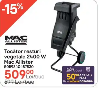 Brico Depôt Tocător resturi vegetale 2400 W Mac Allister Ofertă