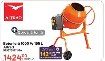 Betonieră 1000 W 155 L Altrad