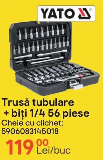 Brico Depôt Trusă tubulare + biti 1/4 56 piese Ofertă