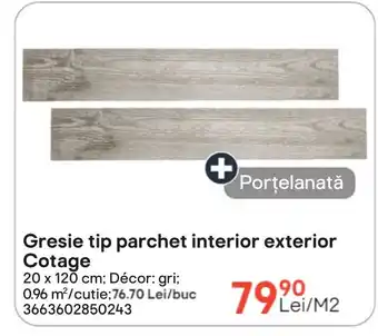 Gresie tip parchet interior exterior Cotage