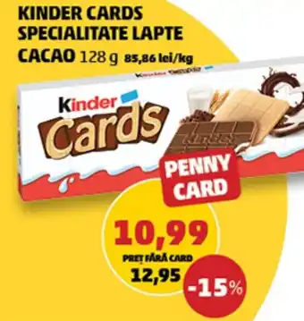 Penny KINDER CARDS SPECIALITATE LAPTE CACAO Ofertă