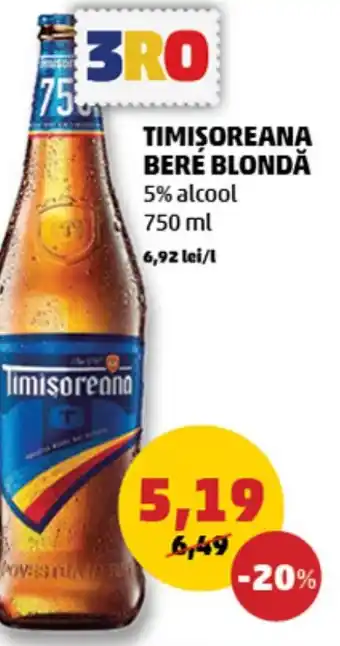 Penny TIMIŞOREANA BERÉ BLONDĂ 5% alcool 750 ml Ofertă