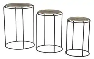 Favi Set 3 masute metalice, 48X66.5 cm-42X59.5 cm-36X52.5 cm, Mauro Ferretti Ofertă