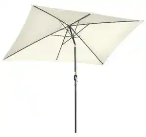 Favi Umbrela de gradina, aluminiu, metal, poliester Outsunny alb crem si negru 195x295x240cm | Aosom RO Ofertă