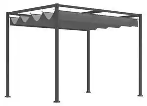 Outsunny Foisor Pergola cu Panza Glisanta pentru Exterior, 298 x 213 x 222 cm