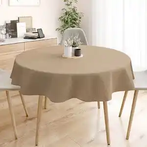Favi Goldea față de masă decorativă loneta - cafea natural - rotundă Ø 140 cm Ofertă