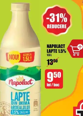 Auchan NAPOLACT LAPTE 1.5% 1.5L Ofertă
