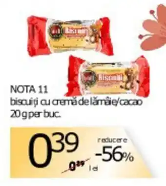 NOTA 11 biscuiţi cu cremă de lămâie/cacao