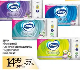 ZEWA hârtie igienicǎ Pure White/lasomie/Lavanda/ Mușetel/Piersicǎ 8 role per set