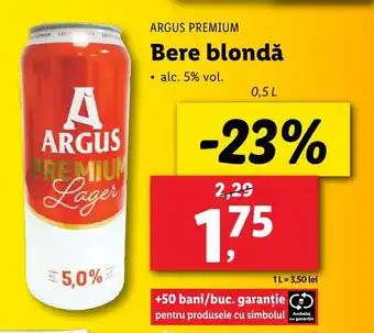 Lidl ARGUS PREMIUM Bere blondă Ofertă