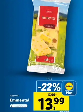 Lidl MILBONA Emmental Ofertă