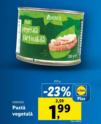Lidl VEMONDO Pastǎ vegetalǎ Ofertă