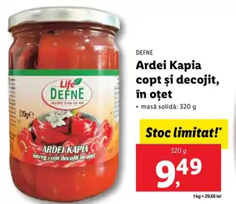 Lidl DEFNE Ardei Kapia copt și decojit, în oțet Ofertă