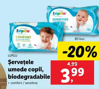 Lidl LUPILU Şerveţele umede copii, biodegradabile Ofertă