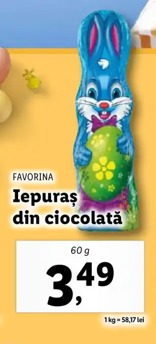 Lidl FAVORINA Iepuraş din ciocolată Ofertă