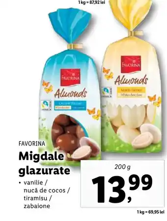 Lidl FAVORINA Migdale glazurate Ofertă