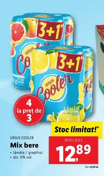 Lidl URSUS COOLER Mix bere Ofertă