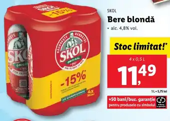 Lidl SKOL Bere blondă Ofertă