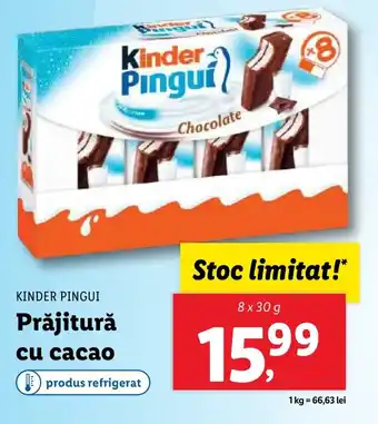 Lidl KINDER PINGUI Prăjitură cu cacao Ofertă