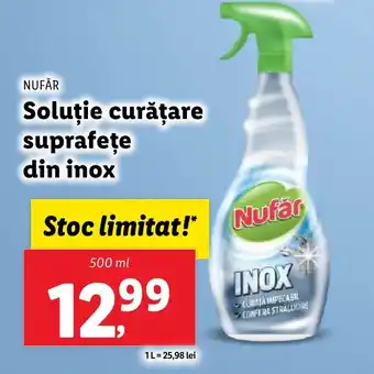 Lidl NUFĂR Soluţie curățare suprafeţe din inox Ofertă