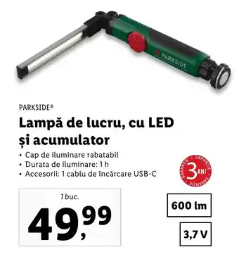 Lidl PARKSIDE® Lampă de lucru, cu LED şi acumulator Ofertă