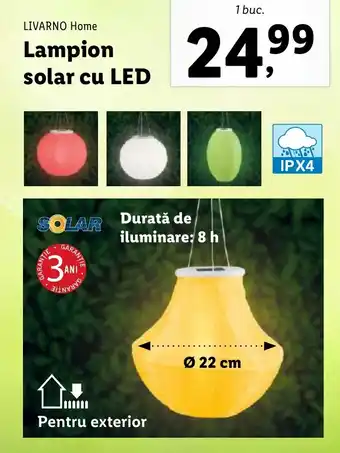 Lidl LIVARNO Home Lampion solar cu LED Ofertă