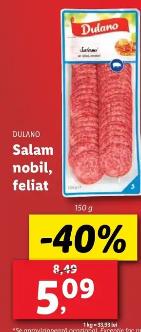 Lidl DULANO Salam nobil, feliat Ofertă