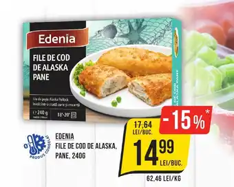 Mega Image EDENIA FILE DE COD DE ALASKA, PANE, 240G Ofertă