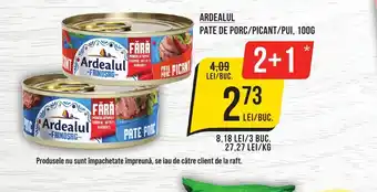 Mega Image ARDEALUL PATE DE PORC/PICANT/PUI, 100G Ofertă