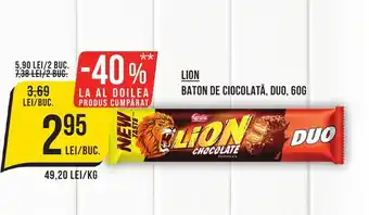 Mega Image LION BATON DE CIOCOLATĂ, DUO, 60G Ofertă