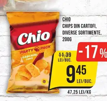 Mega Image CHIO CHIPS DIN CARTOFI, DIVERSE SORTIMENTE, 200G Ofertă