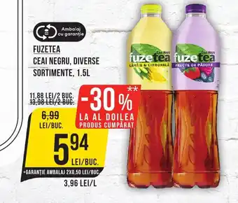 Mega Image FUZETEA CEAI NEGRU, DIVERSE SORTIMENTE, 1.5L Ofertă